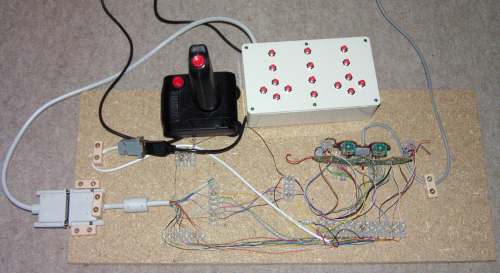 Completed button box connected up to 2nd Atari interface along with Quickshot 1 joystick