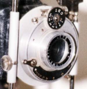 Beck Symetrical lens on an Ensign camera