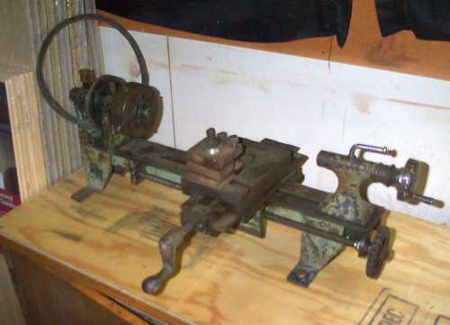 Old lathe previously used for metalworking