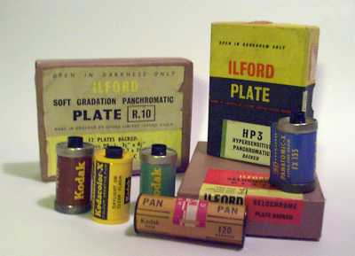Selection of old film packaging
