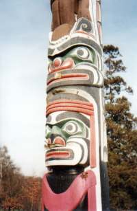Totem pole at local beauty spot