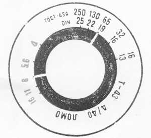 Aperture/film speed dial